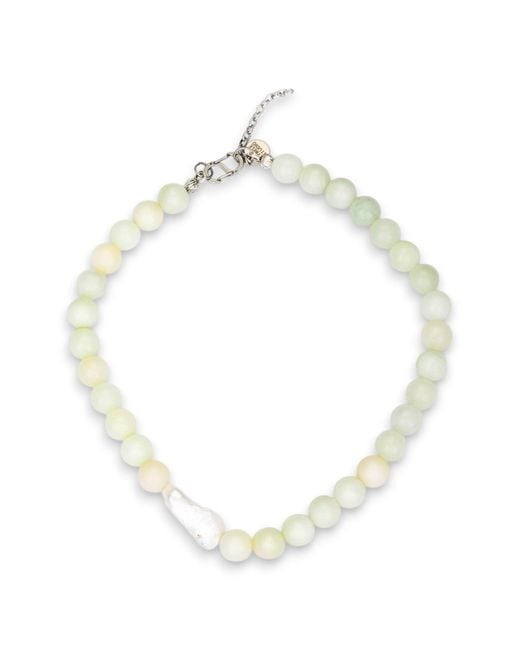 Kybele Studio Metallic Bonbon Necklace With Jade & Pearl Accent