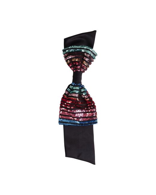 Monessa Joan Black One Shoulder Dress With Detachable Sequin Bow