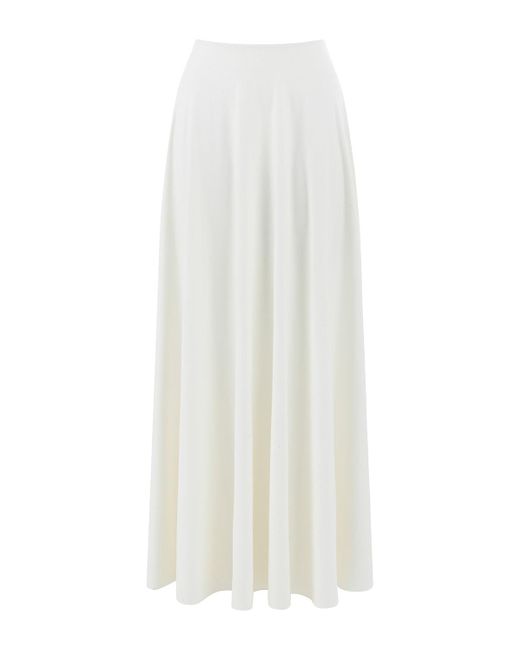 Nocturne White Flounced Long Skirt