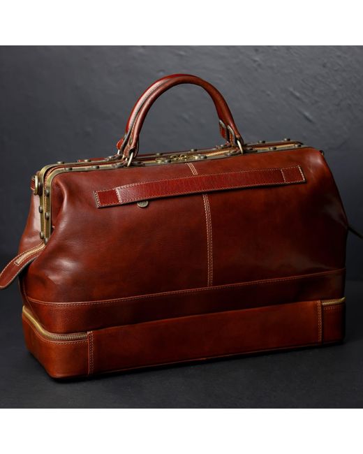 Time Resistance Red Leather Doctor Bag, Medical Bag, Leather Handbag