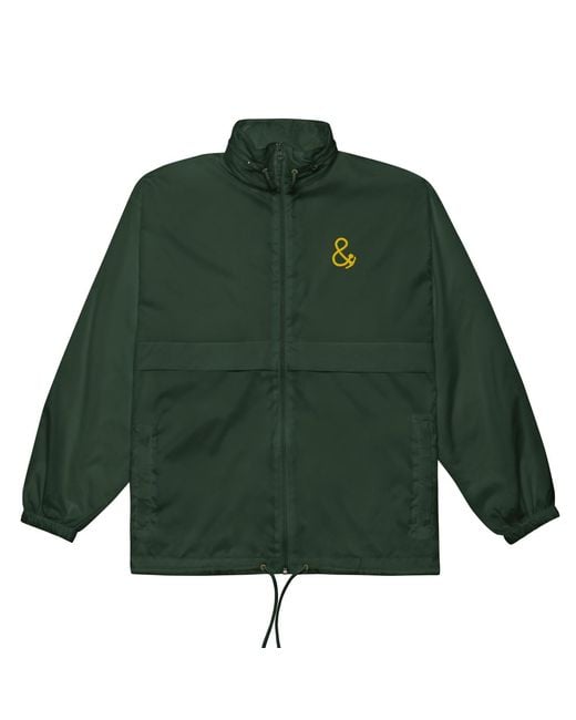 Anchor and Crew Green Forest Athletic Decline Sports Club League Embroidered Windbreaker Coat for men