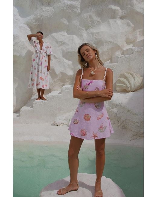 Palm Collective Pink Corsica Shell Maxi Dress