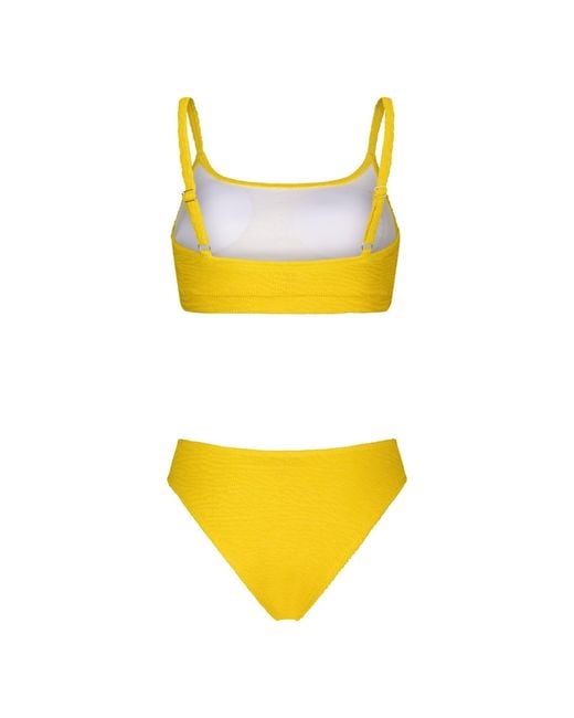 Maison Tangerine Yellow Ibiza Lemon Textured Bikini