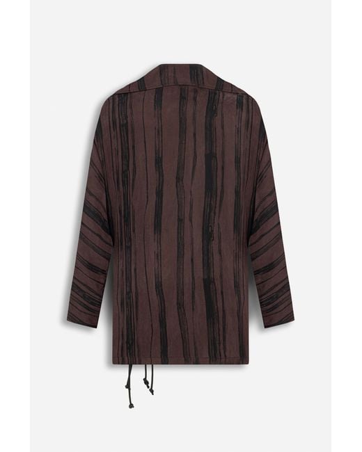 Nocturne Brown Printed Tie Wrap Jacket