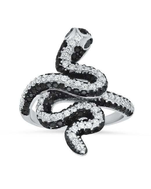 Kylie Harper Metallic Diamond Cz Statement Snake Ring