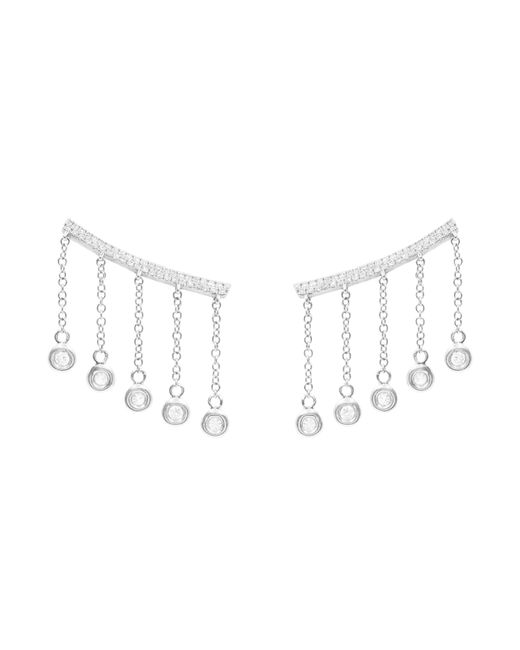 KAMARIA Metallic Cleo Ear Crawler Earrings With Crystal Drops