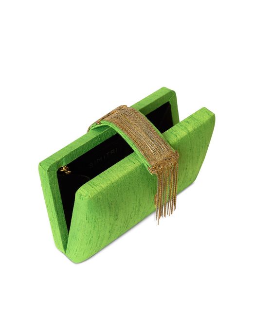 Simitri Green Moss Fringe Clutch