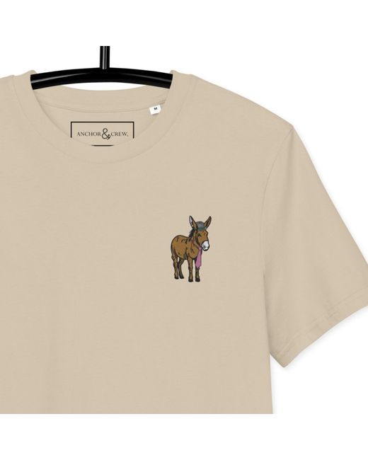 Anchor and Crew Natural Neutrals Desert Dust Smart Ass Actual Life Organic Cotton Embroidered T-Shirt