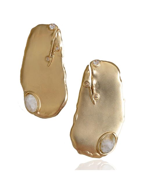 Rare Matters Jewelry Natural Organic Harmony Moonstone Stud Earrings