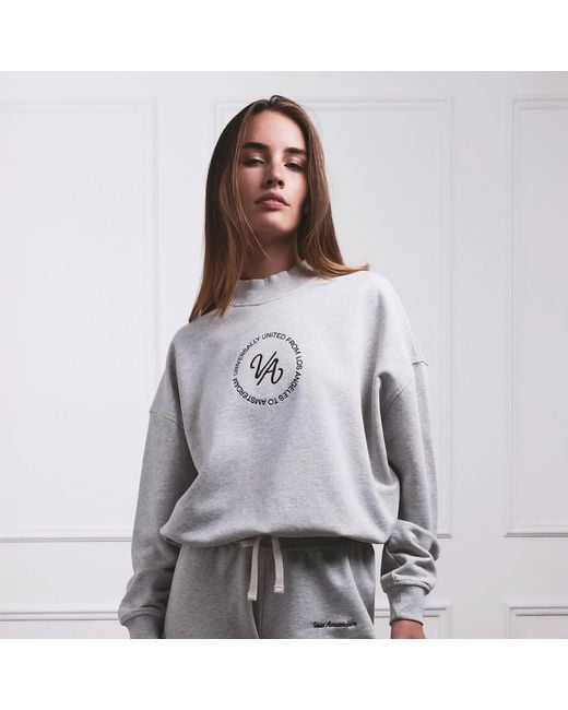 VLD White Westwood Va Script Mockneck Sweatshirt