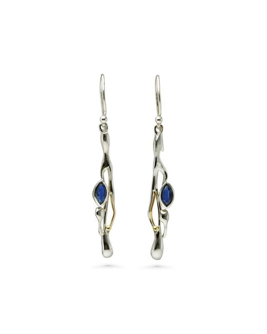 Isla Silver Metallic Kyanite Drop Earrings