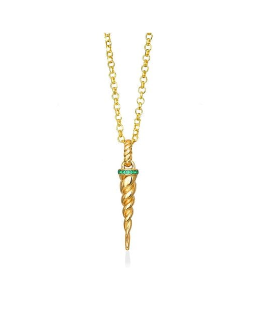 Myrto Katramadou Jewellery Metallic Unicorn Whisper – Necklace 18K-Plated 925 Emerald