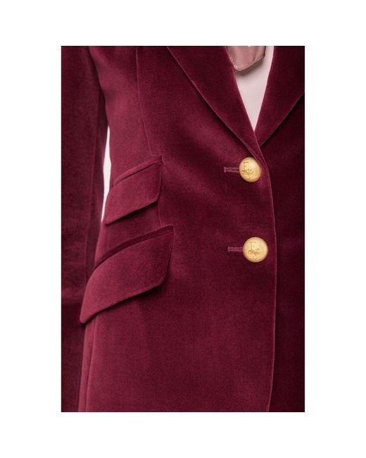 The Extreme Collection Red Burgundy Velvet Blazer Oliva
