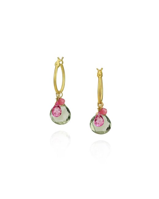 MOUNIR LONDON Metallic Gem Cluster Hoop Earrings