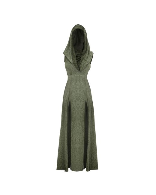 Zhenabia Green Hera Hooded Dress Khaki