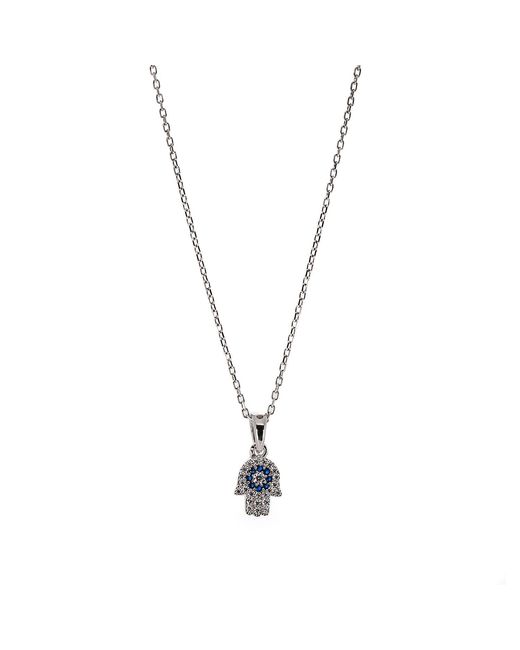 Ebru Jewelry Metallic Minimalist Hamsa Hand Sterling Silver Necklace