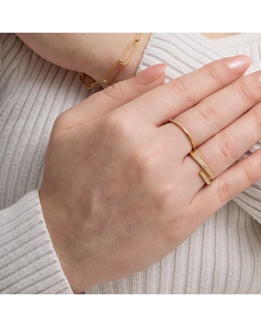 Esterah Metallic Wrap Crystal Pavé Ring