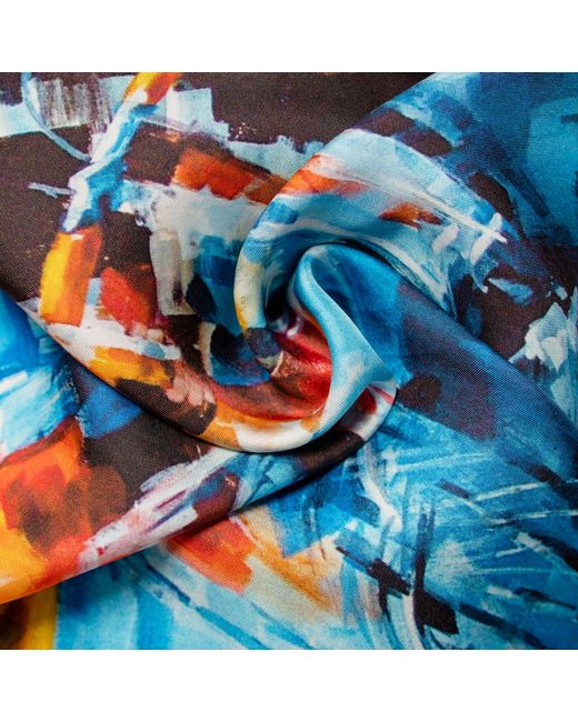 Otway & Orford Blue 'Break Away' Cycling Silk Pocket Square. Full-Size for men