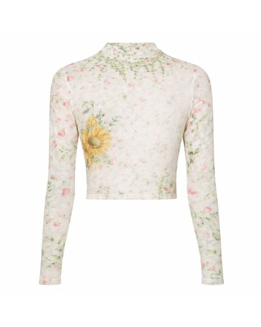 ADIBA Multicolor Sunbear Garden Mesh Top