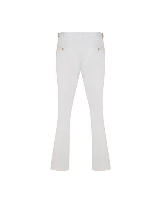 DAVID WEJ White Paco Gurkha Chinos Trouser for men