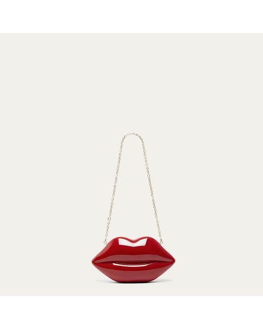 Lulu Guinness Red Lulu Lips Medium Clutch Bag