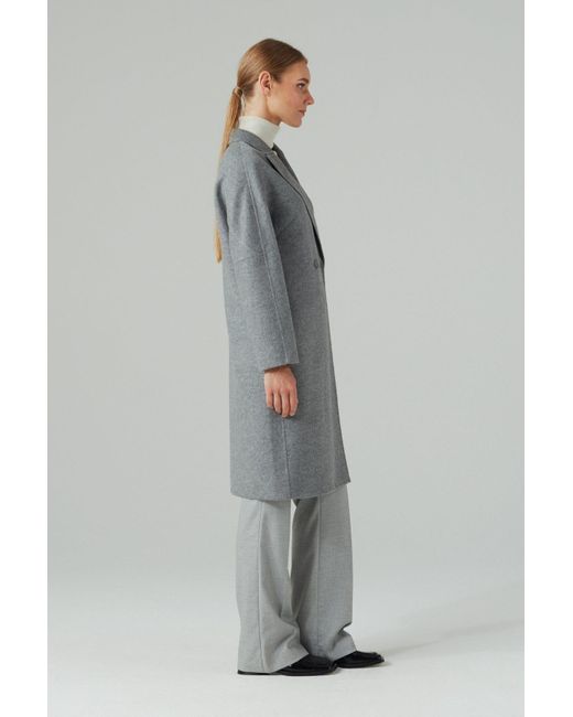 InAvati Gray Double-Faced Wool Coat