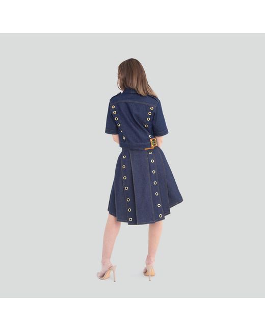 Maui X Lolita Blue Aria Grommet Pleated Skirt