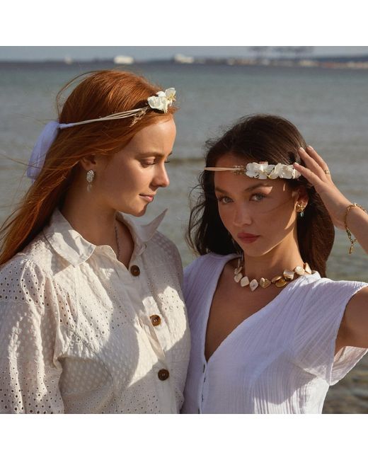 Glassy Metallic Shells Necklace