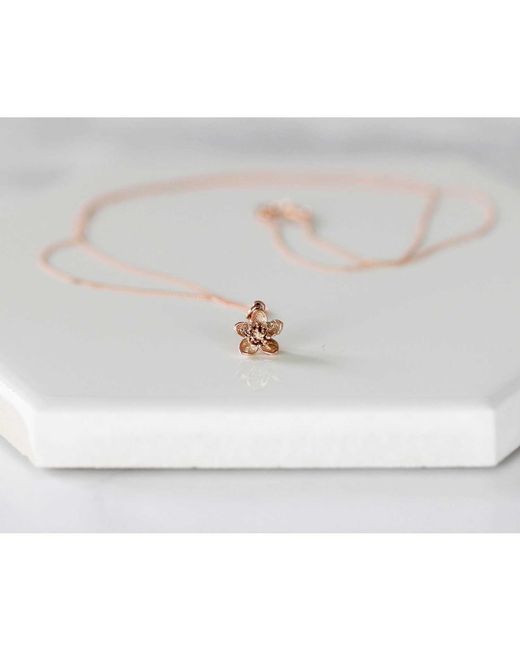 Lee Renee Metallic Cherry Blossom Necklace – Rose Gold