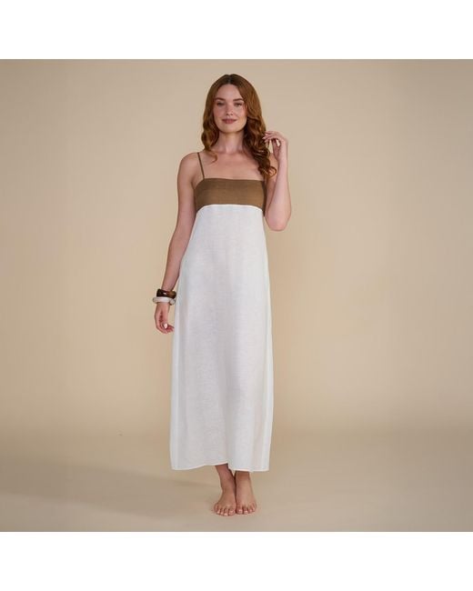 The Summer Edit Gray Olivia Luxe Linen Maxi Dress