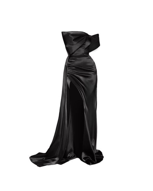 Moda Glam Black Vienna Statement Bow Gown With Sash