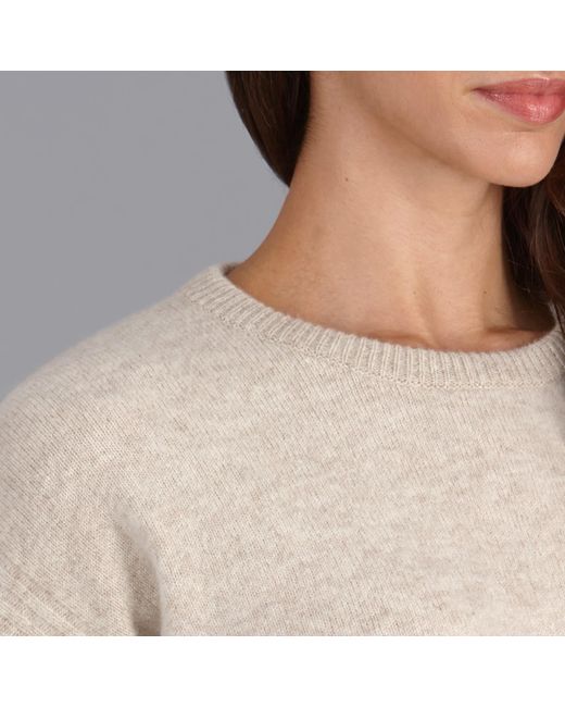 Paul James Knitwear Gray Neutrals Lambswool Louise Drop Shoulder Jumper