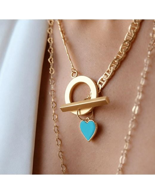 Rejected Hearts Club Metallic Toggle Clasp Heart Necklace