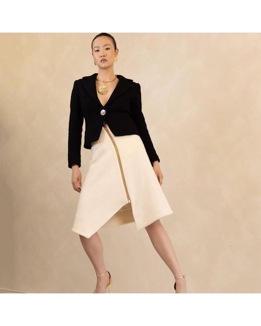 F.j.k by Farah Kadhimi Natural Emily The Ivory High Waisted Flirty Skirt