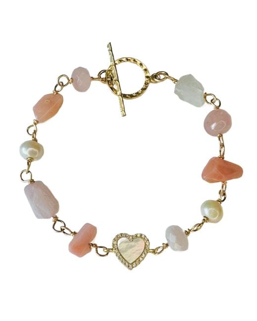 Lexi Jewelry Metallic Shades Of Mother Of Pearl Heart Toggle Bracelet