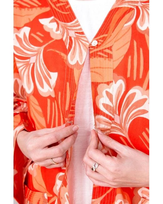 Inara Red Molokai Sunset Cotton Kimono