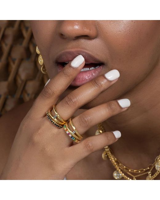 Lavani Jewels Metallic Goldplated Multicolored Idol Ring