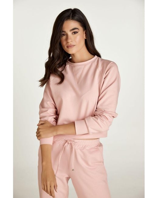 Conquista Pink Cropped Sweatshirt