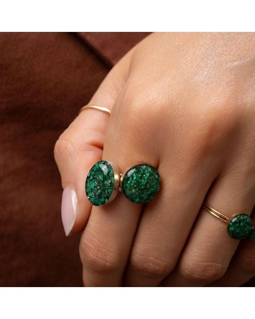 Kate Koel Green Statement Malachite Ring