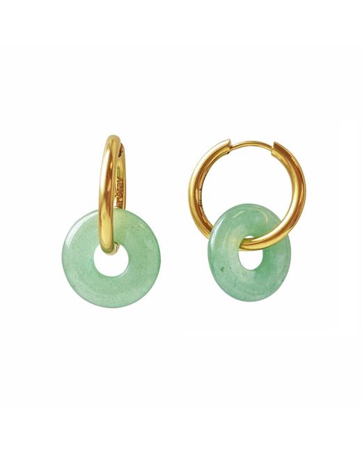 Smilla Brav Green Jade Donut Earrings