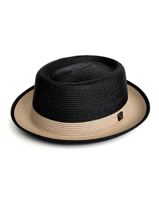 Dasmarca Hats Black Dasmarce Bobby Retro Short Brim Summer Porkpie – Carbon for men