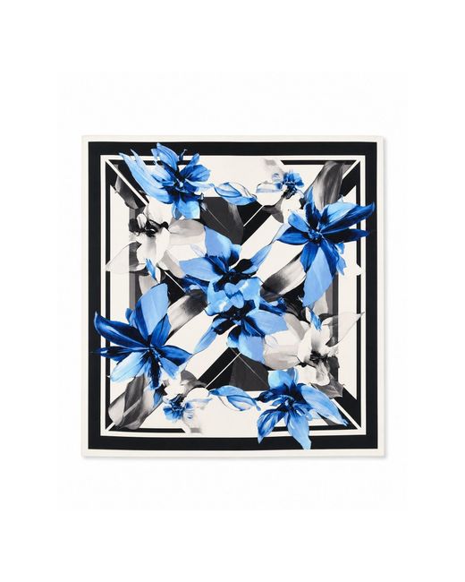 Elise Seren Blue Silk Twill Scarf