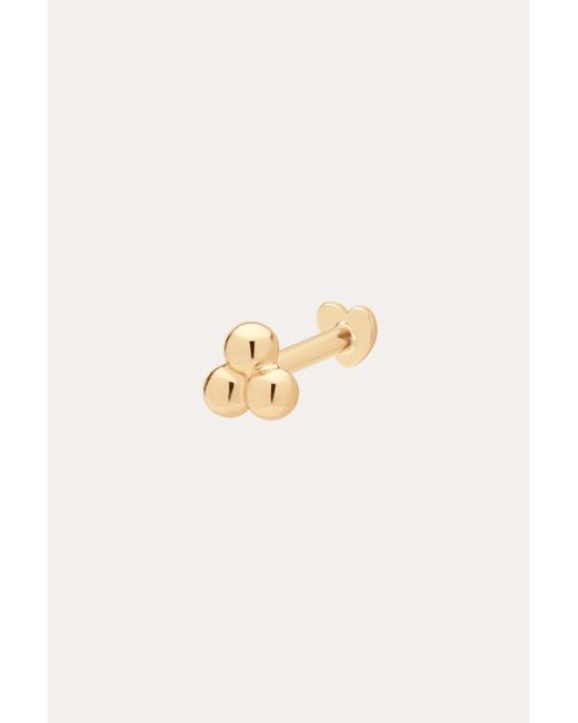 Vanhi Metallic 14K Solid Trinity Flat Back Stud