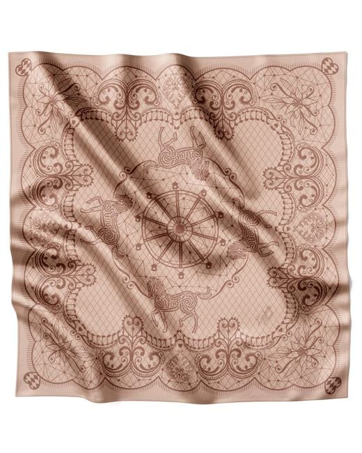 Lamberty Munich Natural Horse Festivity Midi Silk Scarf Pastel