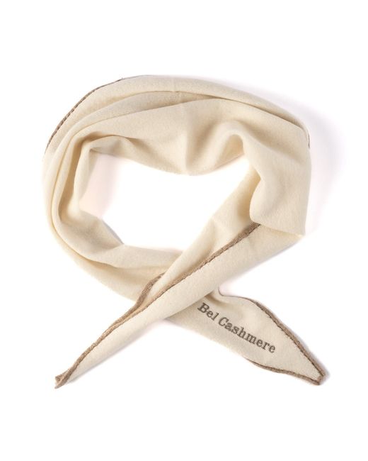 Bel Cashmere Natural Ivory Cashmere Triangle Scarf