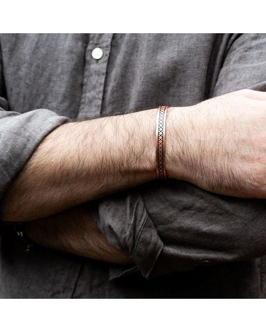 Harbour Uk Pink Eir Viking Solid Copper Cuff for men