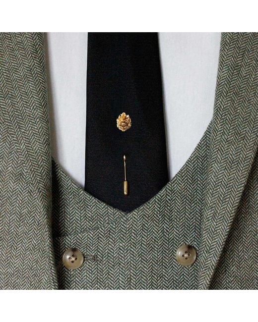 Lee Renee Metallic Baby Pine Cone Tie Pin for men