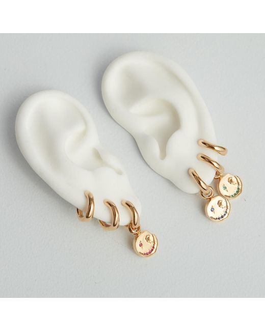 Kasun Metallic Smile Hoop Earrings – August – Peridot – Plated