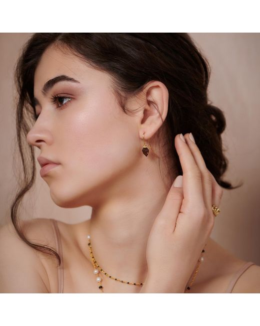 Janus Edinburgh White Sekhem Smoky Quartz Vermeil Drop Earrings