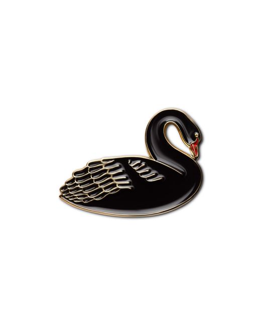 Make Heads Turn Black Enamel Pin Swan